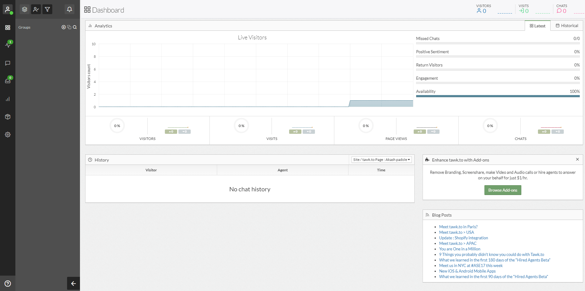 tawk.to dashboard