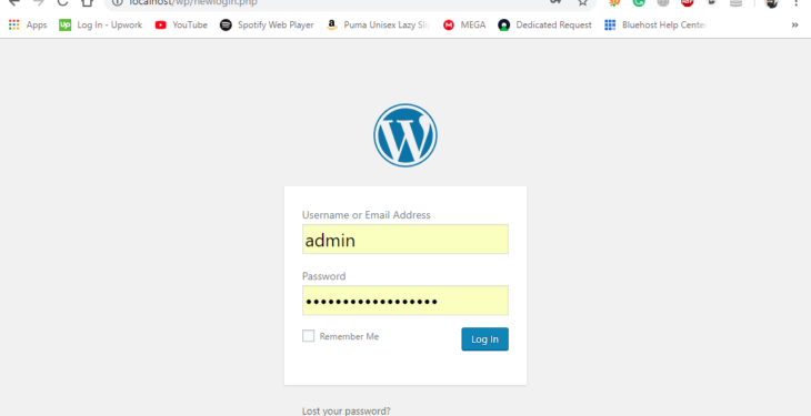 changed WordPress URL login