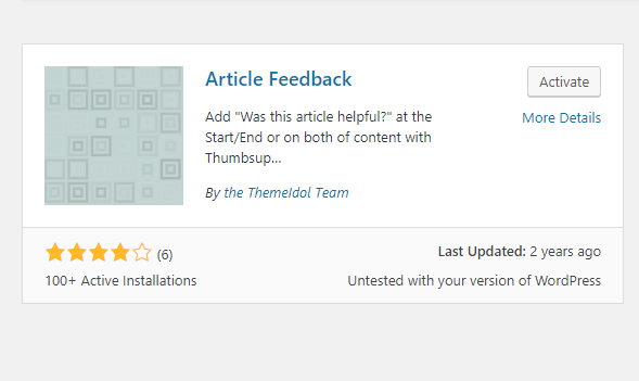 article feedback wordpress