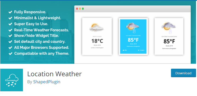 Location weather plugin wordpress