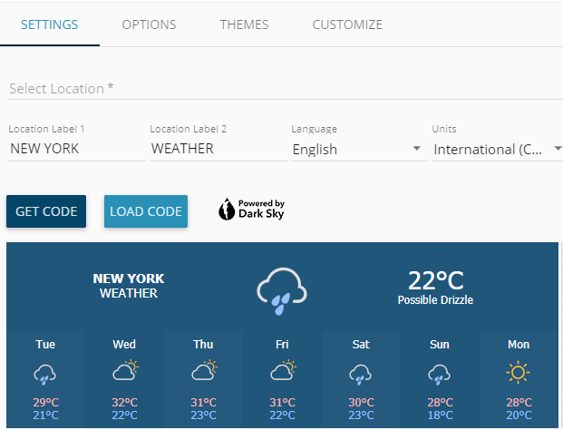 weather widget io settings