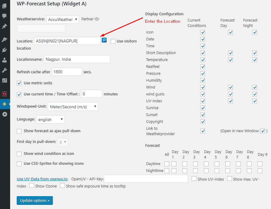 wp-forecast dashboard