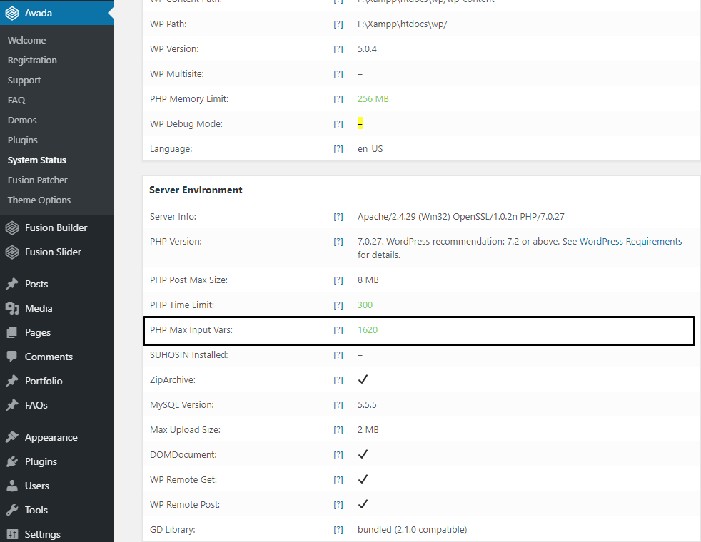 check php max input vars