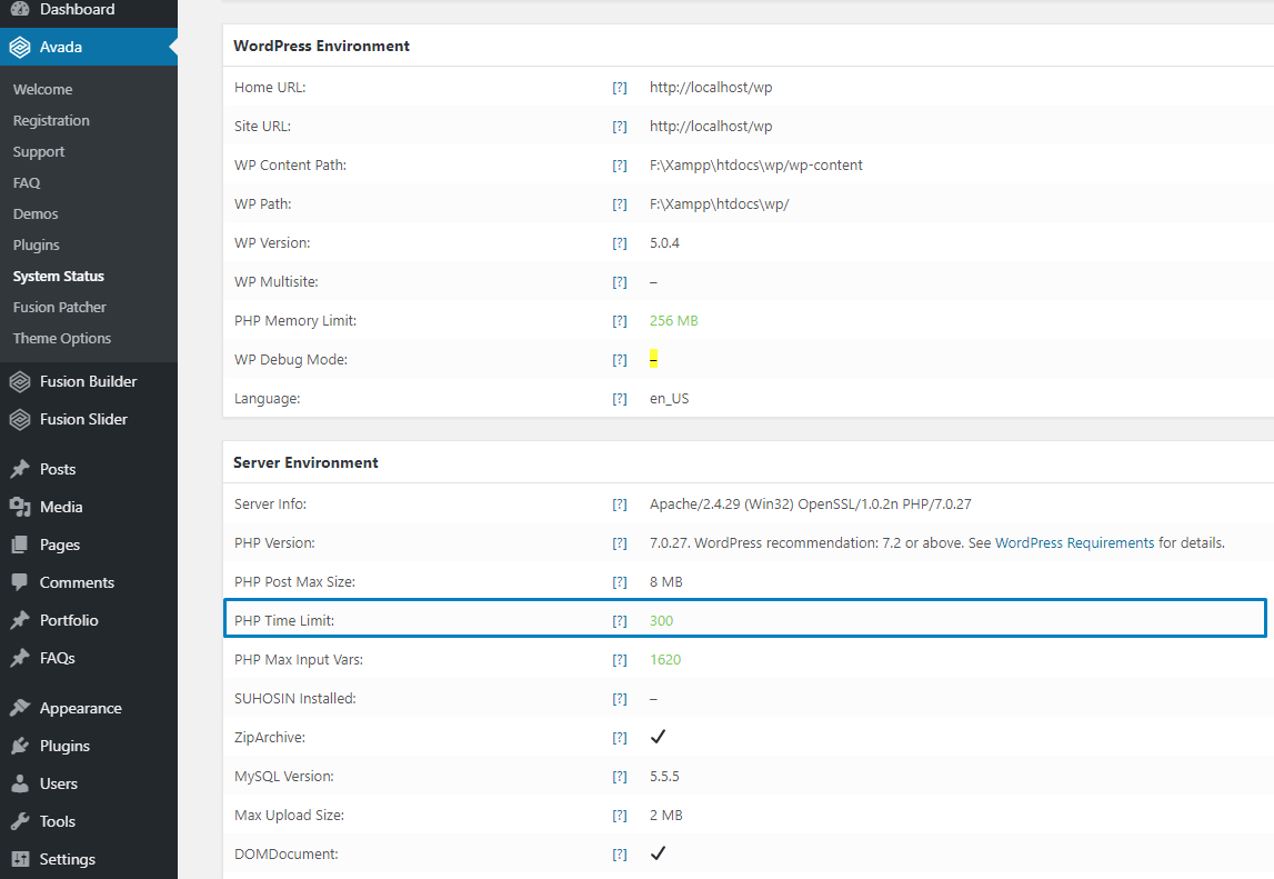 check php time limit