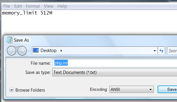 Increase php memory php.ini