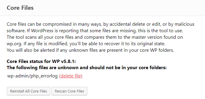 ERS Core Files tool