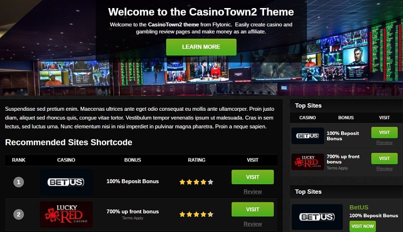 Casinotown - casino affiliate themes