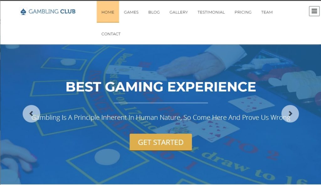 Gambling club casino wordpress theme
