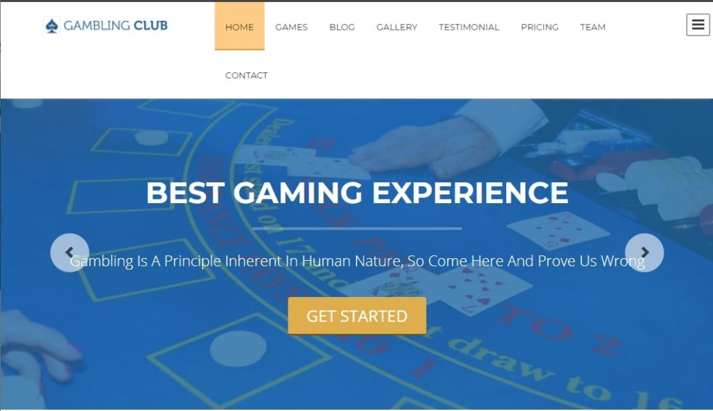 Gambling club casino wordpress theme