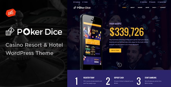 Poker Dice Casino Resort wordpress theme