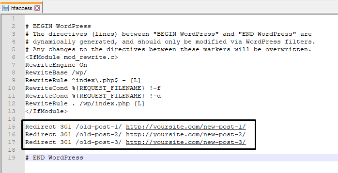 htaccess file in notepad
