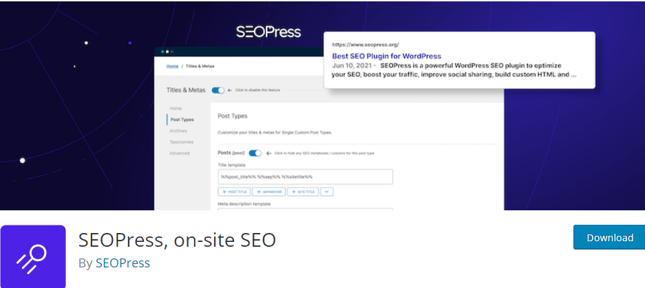 SEOPress, on-site SEO