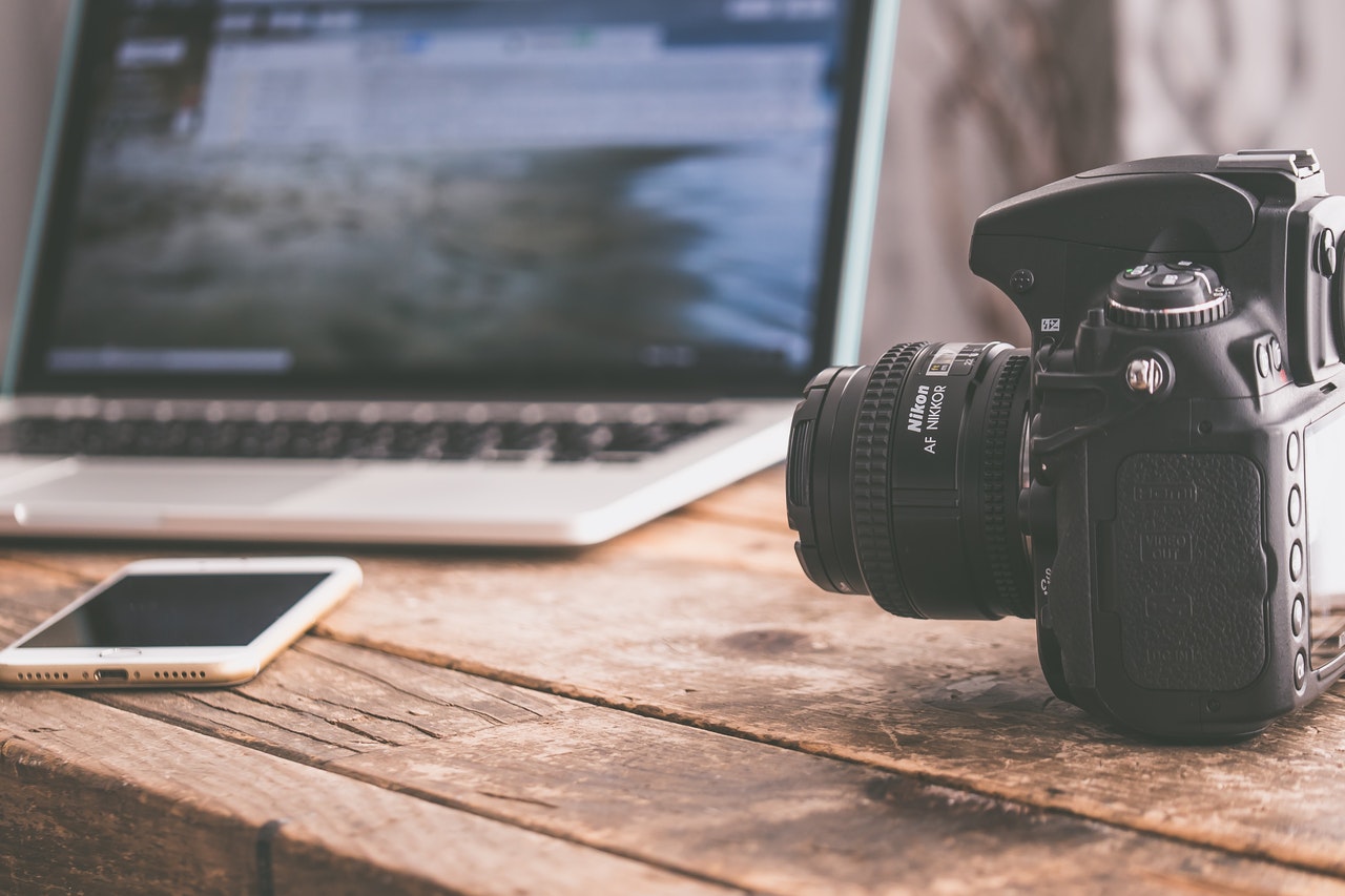 Camera on desk