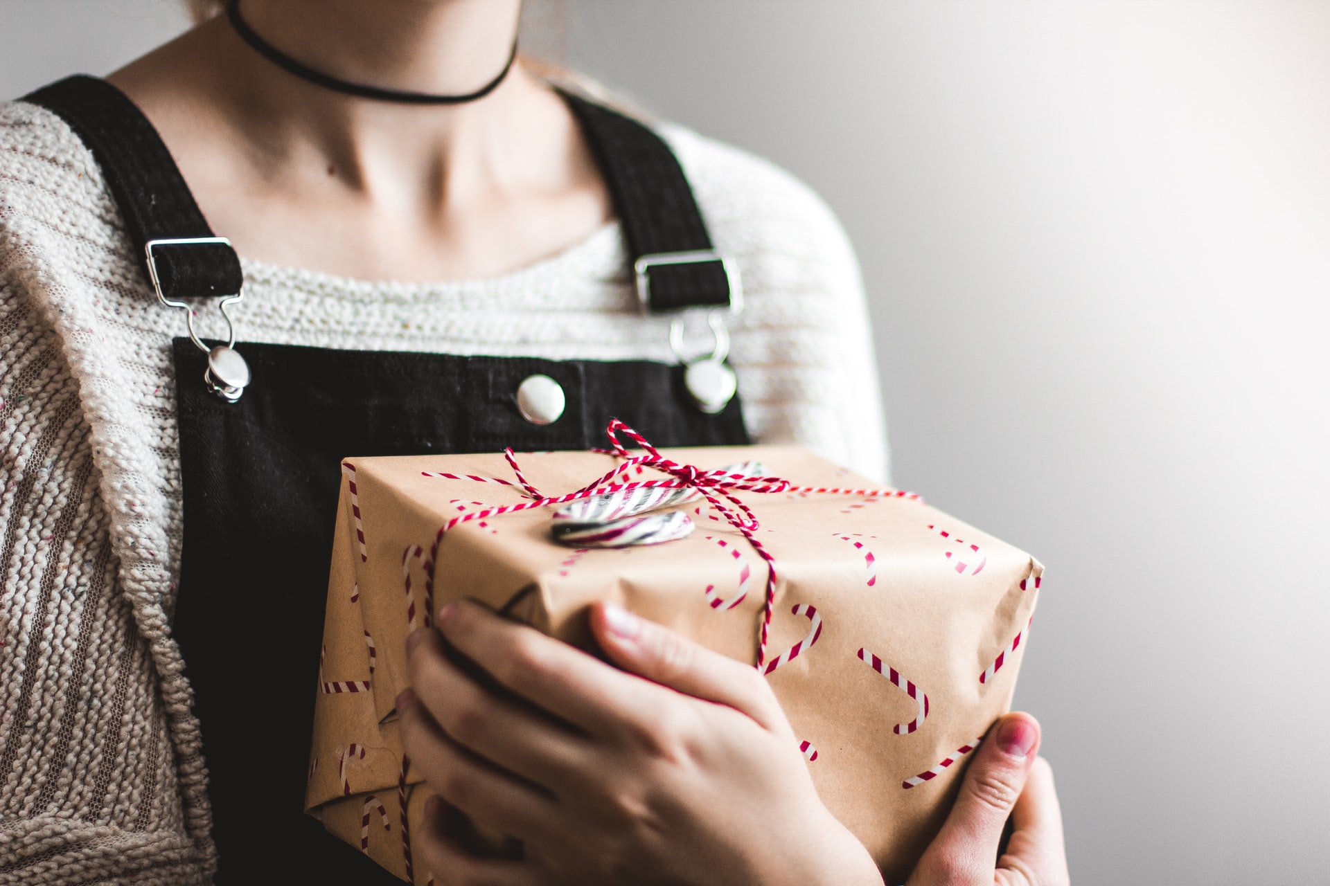 Woman holding gift